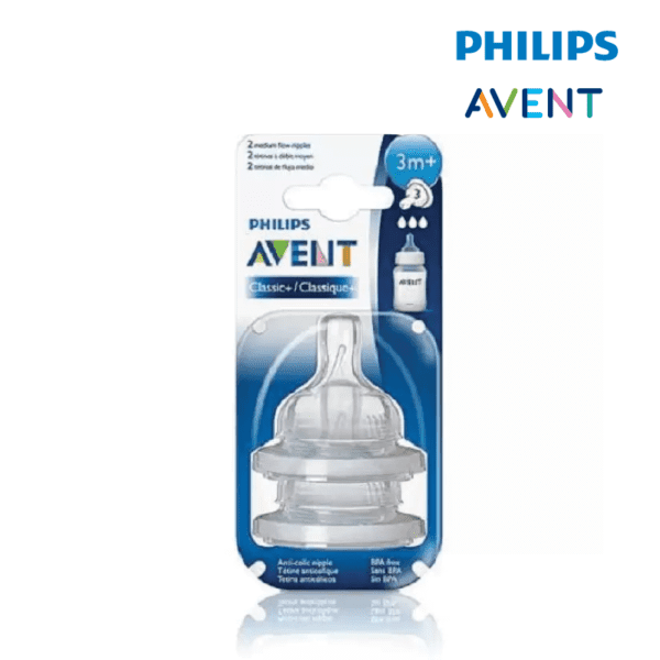 Philips Avent Silicone Teats 3M+ 3H 2pcs/pack (Medium)