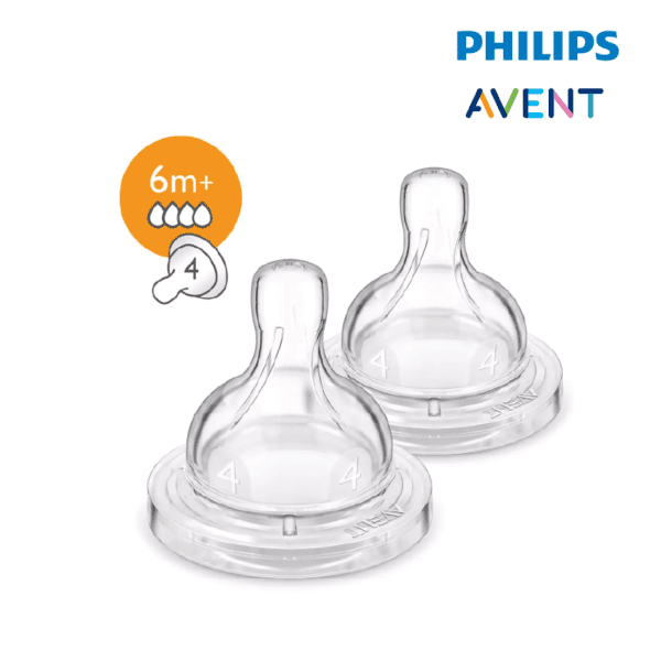 Philips Avent Silicone Teats 6M+ 4H 2pcs/pack (Fast)