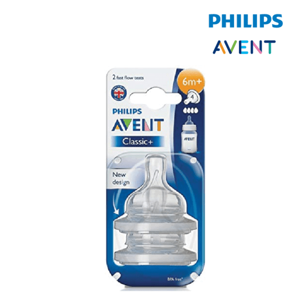 Philips Avent Silicone Teats 6M+ 4H 2pcs/pack (Fast)