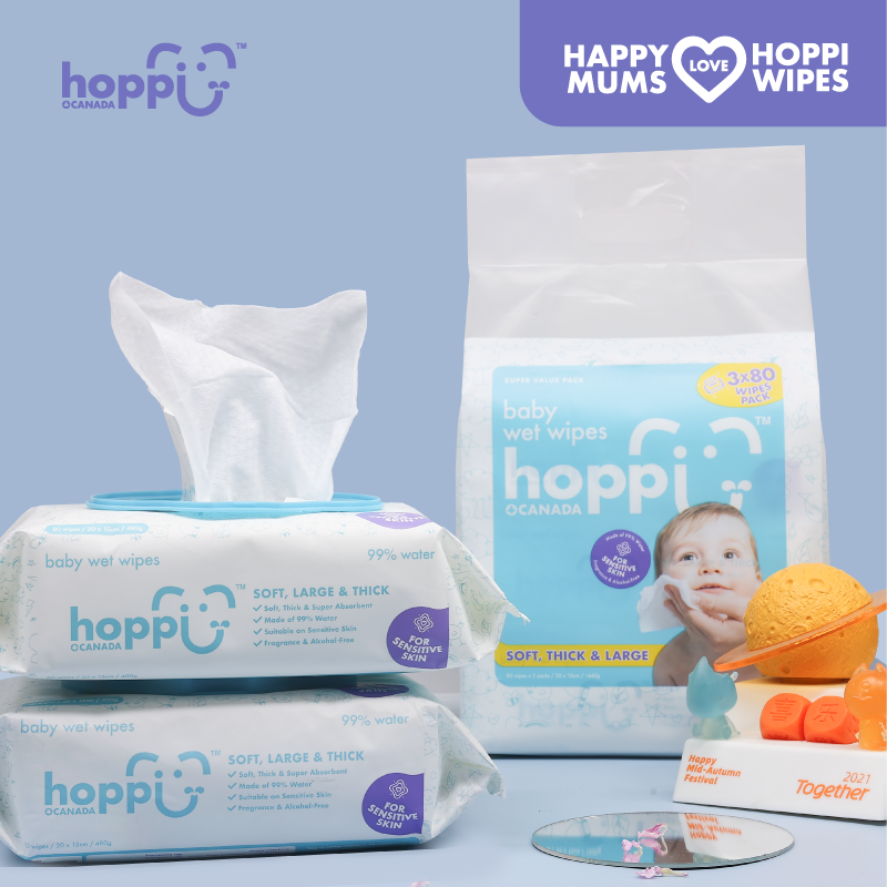 HB023 Hoppi Wet Wipes 80 Sheets 3in 1 Bundle Pack with Blue Cap07