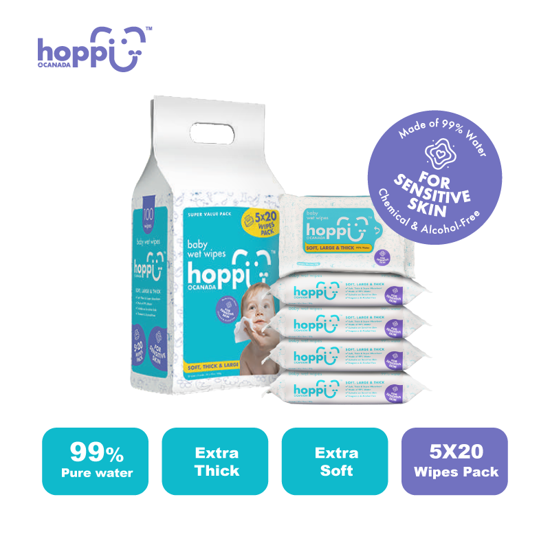 HB1100 5 In 1 Bundle Pack Baby Wet Wipes 20 Sheets 1