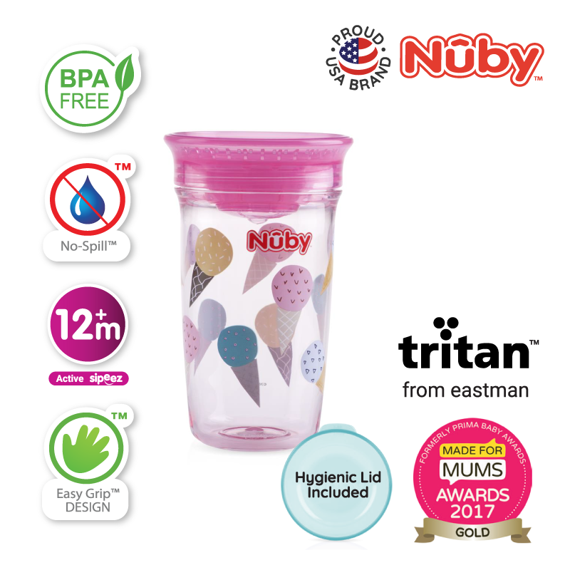 NB10443 1pk 10oz Printed 360 Wonder Cup Made of Tritan Pink Ice Cream