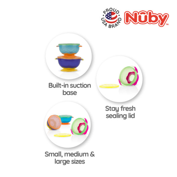 Nuby Stackable Suction Bowl (3pcs)