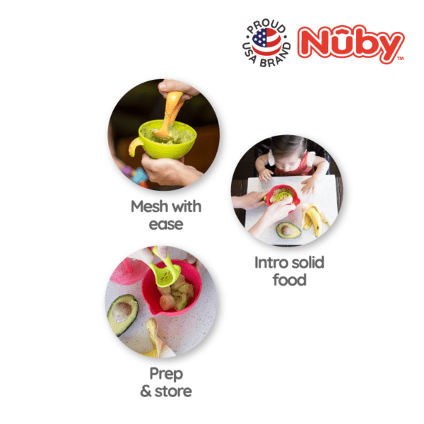 Nuby Garden Fresh Mash N Feed Bowl with Lid,baby food mash tool,baby food mash,baby feeding,baby bowl