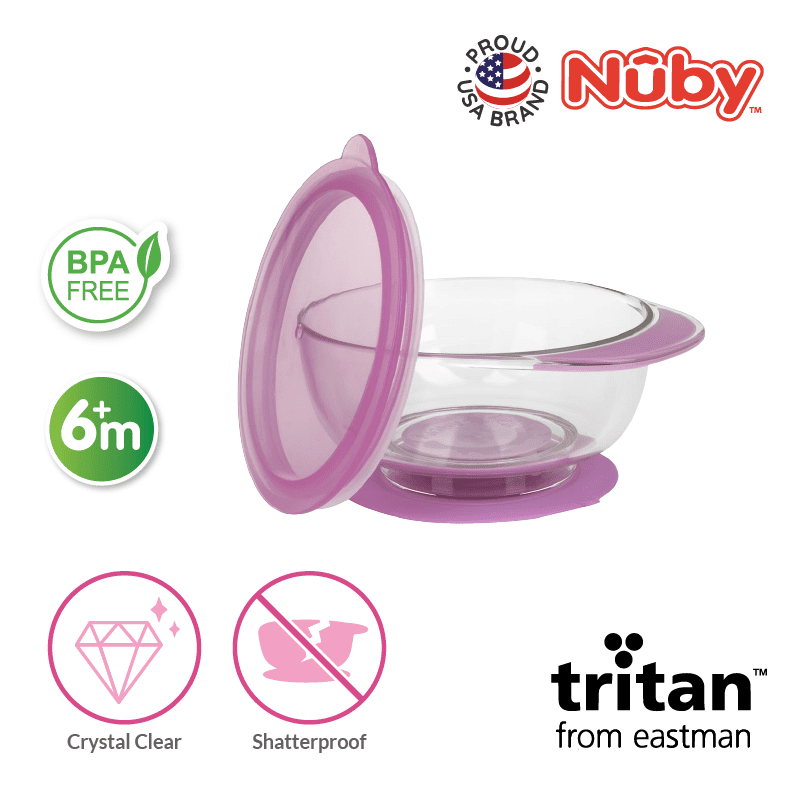 NB5663 Tritan Bowl with Suction Base and Lid Pink 03
