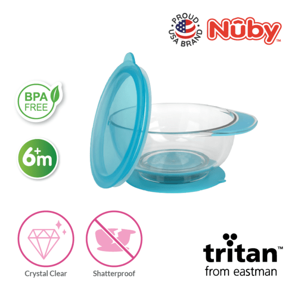 Nuby Tritan bowl with suction base and lid