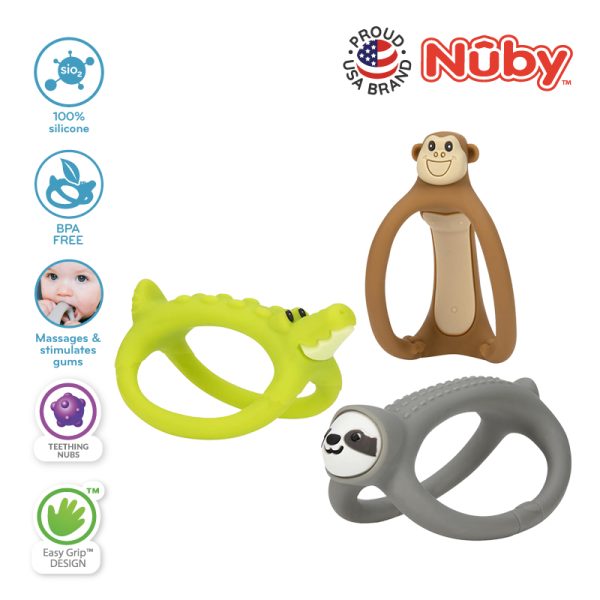 Nuby Loopy Legs Silicone Teether,wrist teether,teething baby toy,baby chew toy,bpa free baby toys,safe baby chew toys,soft baby toys