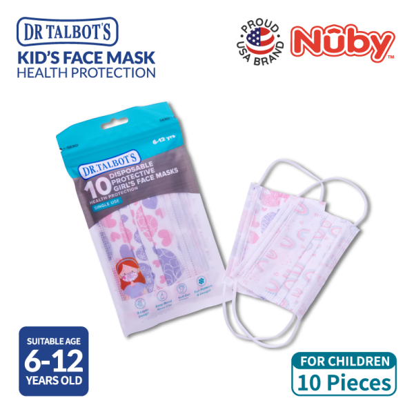 Nuby Dr Talbot's 3-Ply 6-12YO Kids Mask (Girl),certified kids mask
