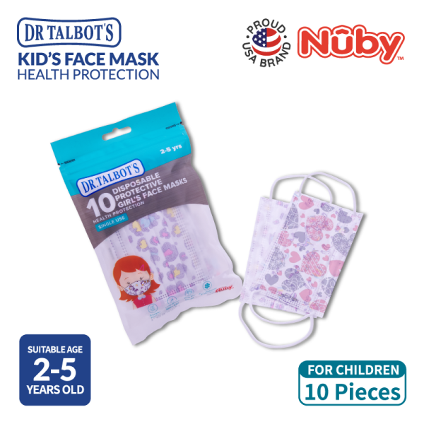 Nuby Dr Talbot's 3-Ply 2-5YO Kids Mask (Girl) 10pcs/pack