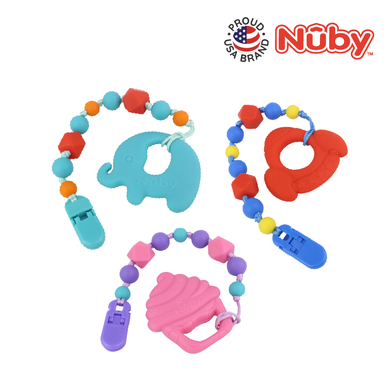 NB93056 1pk Silicone Beaded Pacifinder with Teether BUNDLE SHOT