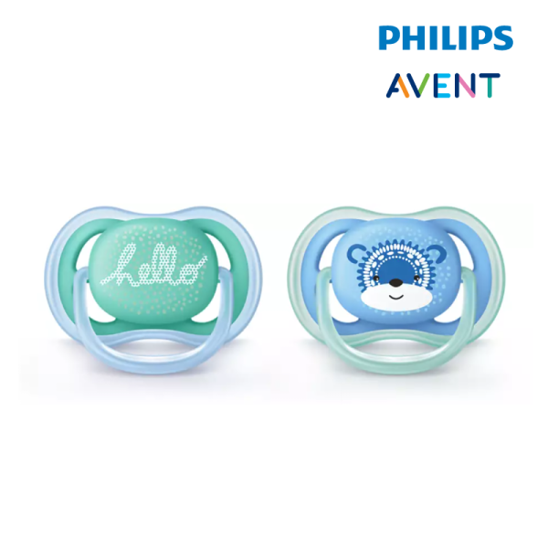 Philips Avent Berry Soother 6-18M Boy (Twin Pack) Hello/Bear, philips avent soother 6-18 months, best baby soother, breathable baby soother, orthodontic  approved soother, bpa free pacifier, bpa free soother, premium soother