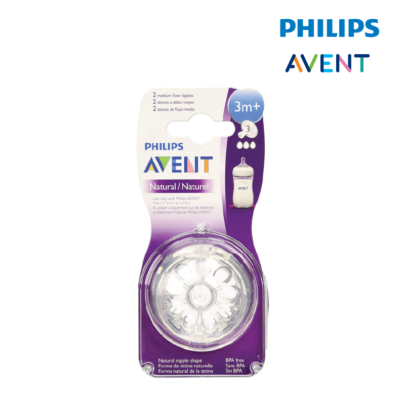 Philips Avent Natural Teat 2.0 Med. Flow,Philips Avent Natural Teat,Philips Avent Natural Teat 2.0,Philips Avent Natural Teat 2.0 Med. Flow 3M+3H - 2pcs/pack,Philips Avent Bottle Teat,Teat,Bottle Teat